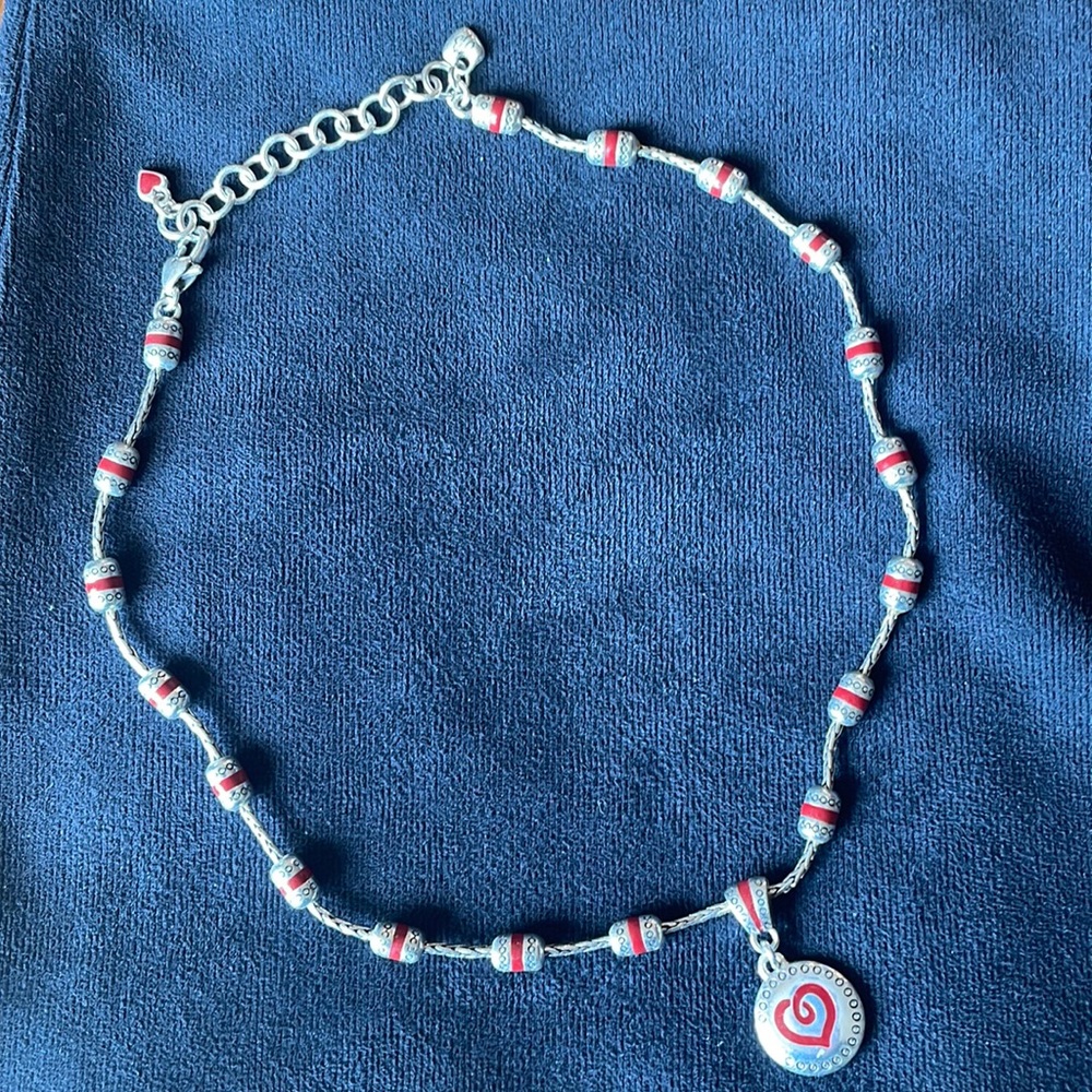 Brighton silver and red necklace.
